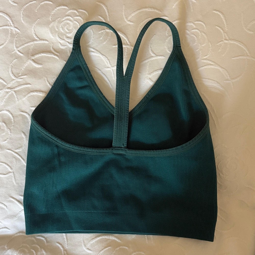 Set Active Green Ribbed Bralette - Picture 2 of 2
